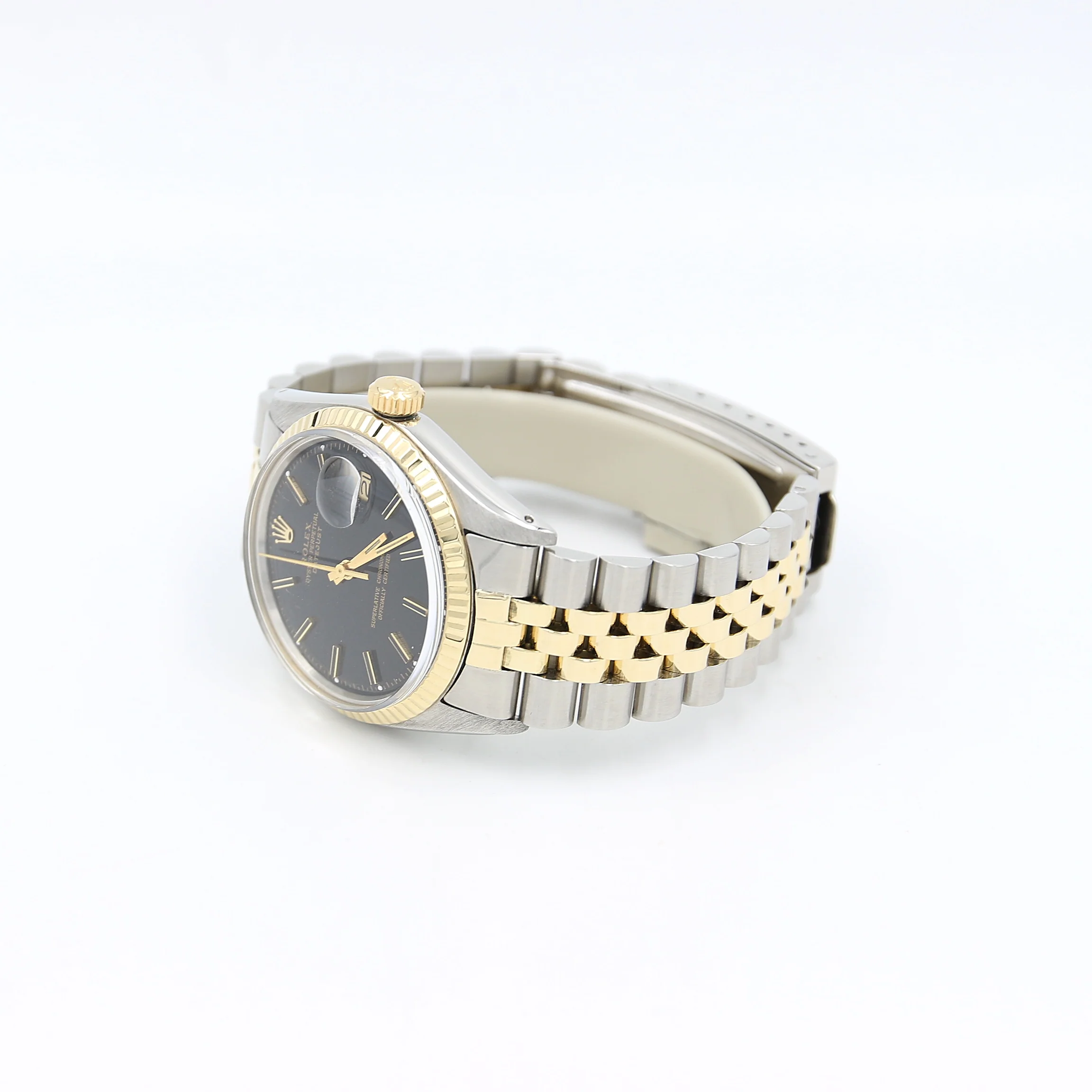 Rolex Datejust ref. 1600 Black Dial Steel/Gold Jubilee Bracelet - Image 3