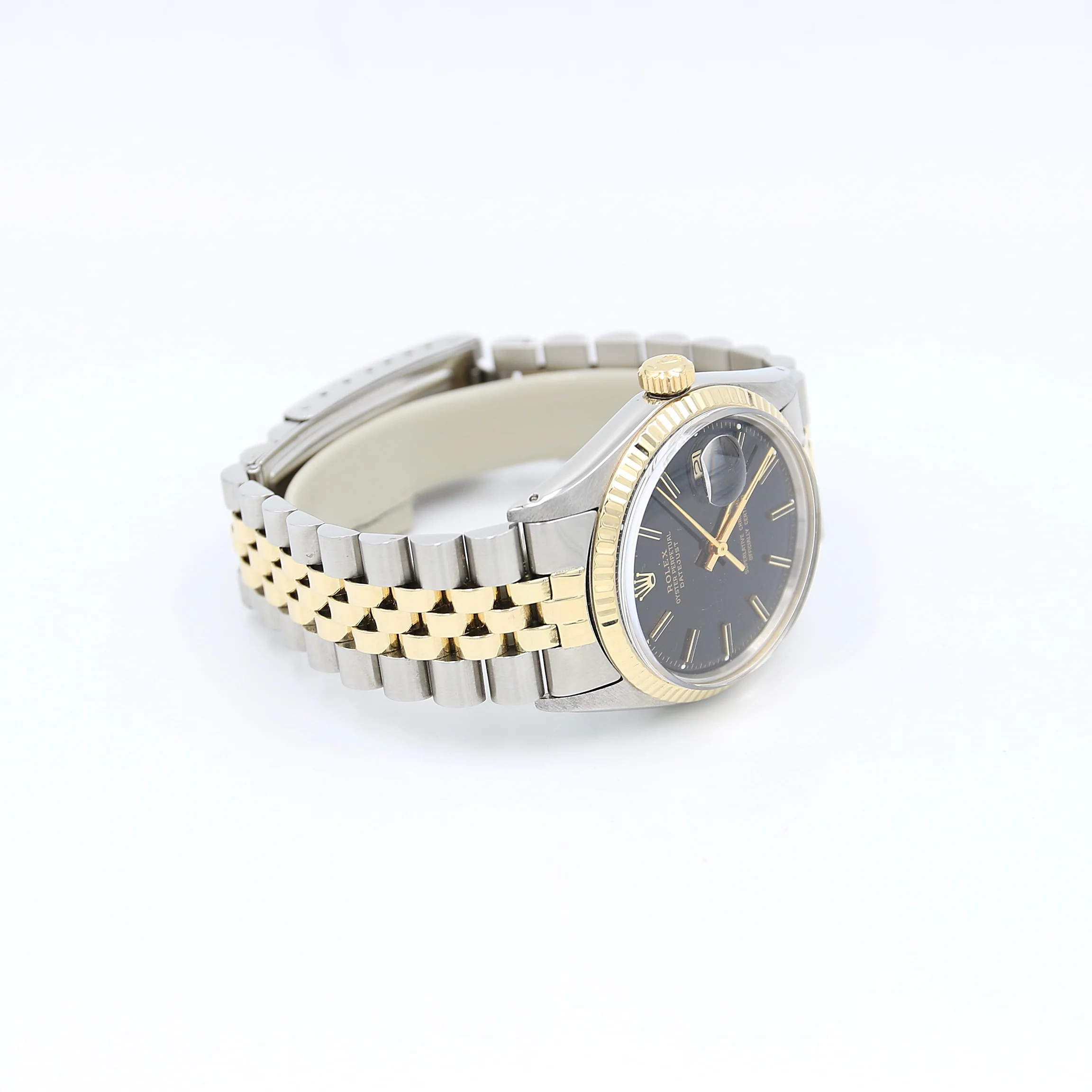 Rolex Datejust ref. 1600 Black Dial Steel/Gold Jubilee Bracelet - Image 4