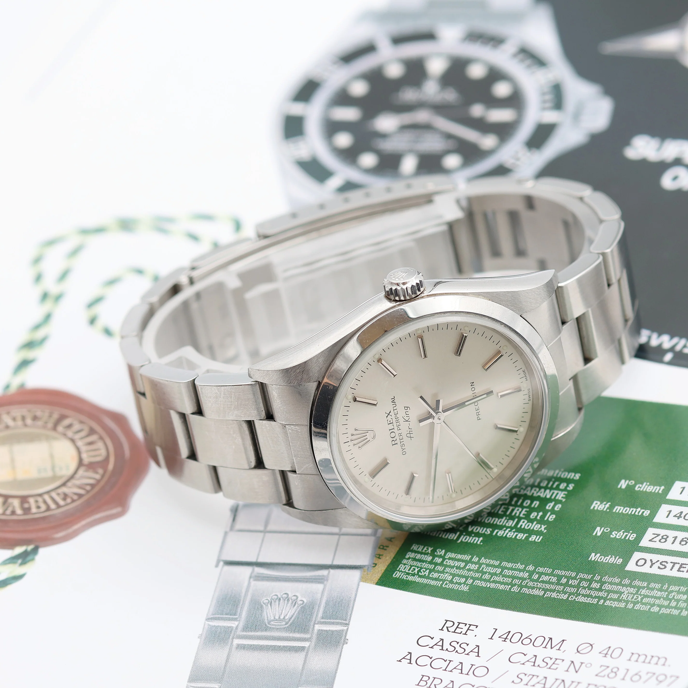 Rolex Air-King ref. 14000M Silver Dial - Full Set - Image 8
