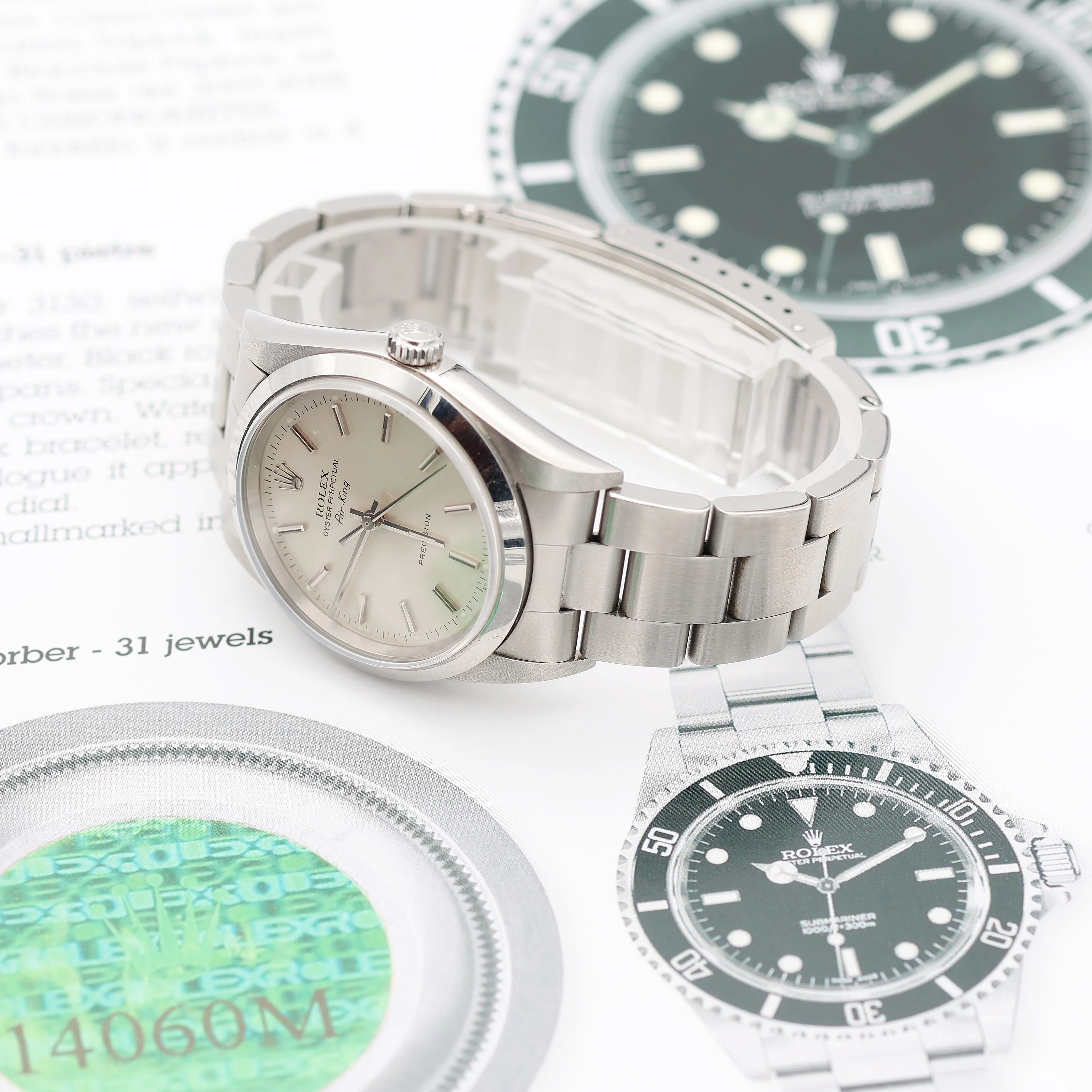 Rolex Air-King ref. 14000M Silver Dial - Full Set - Image 9