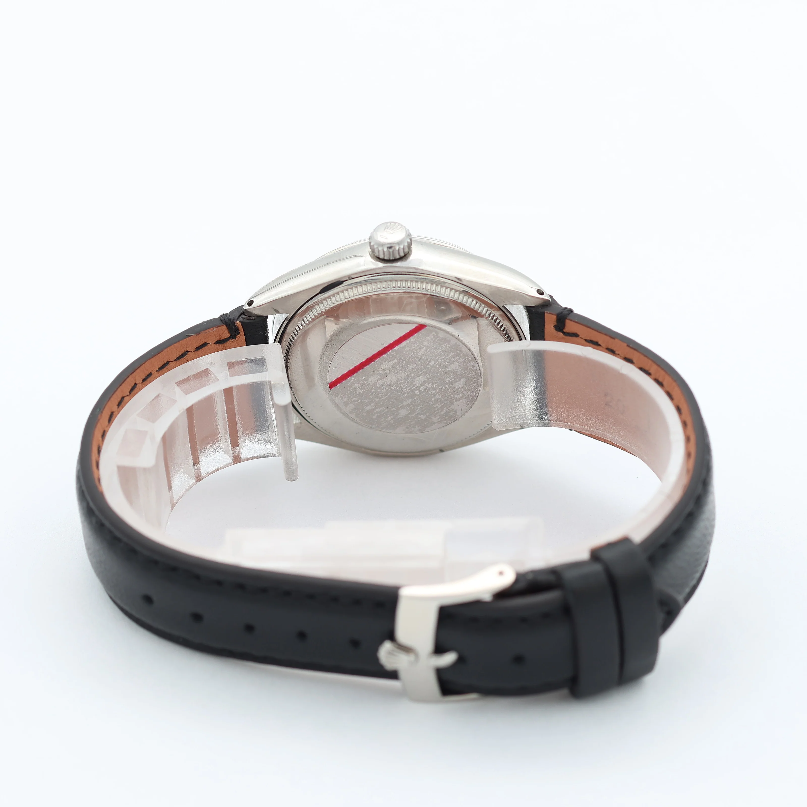 Rolex Air-King ref. 5500 Black dial - Leather strap - Image 6