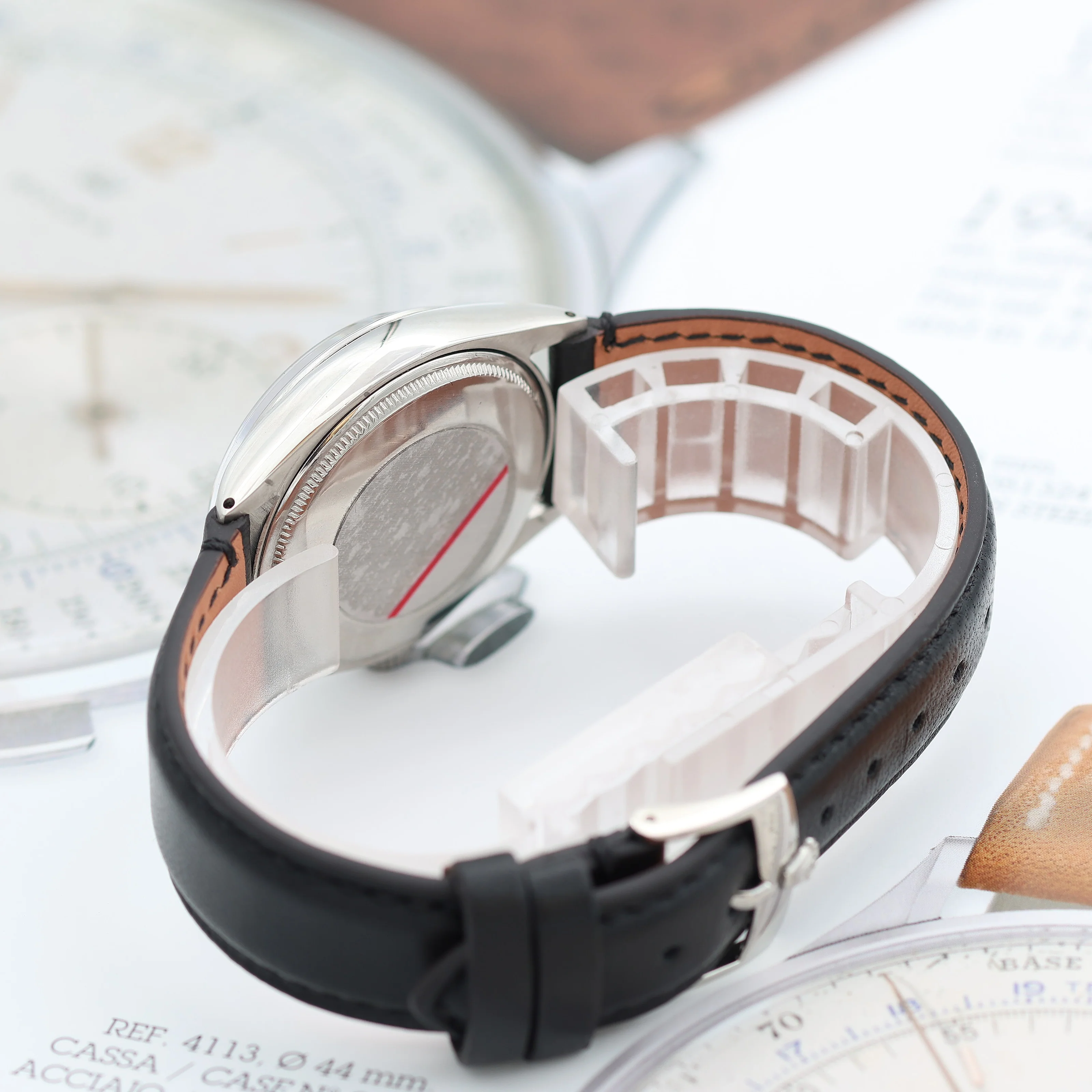 Rolex Air-King ref. 5500 Black dial - Leather strap - Image 8