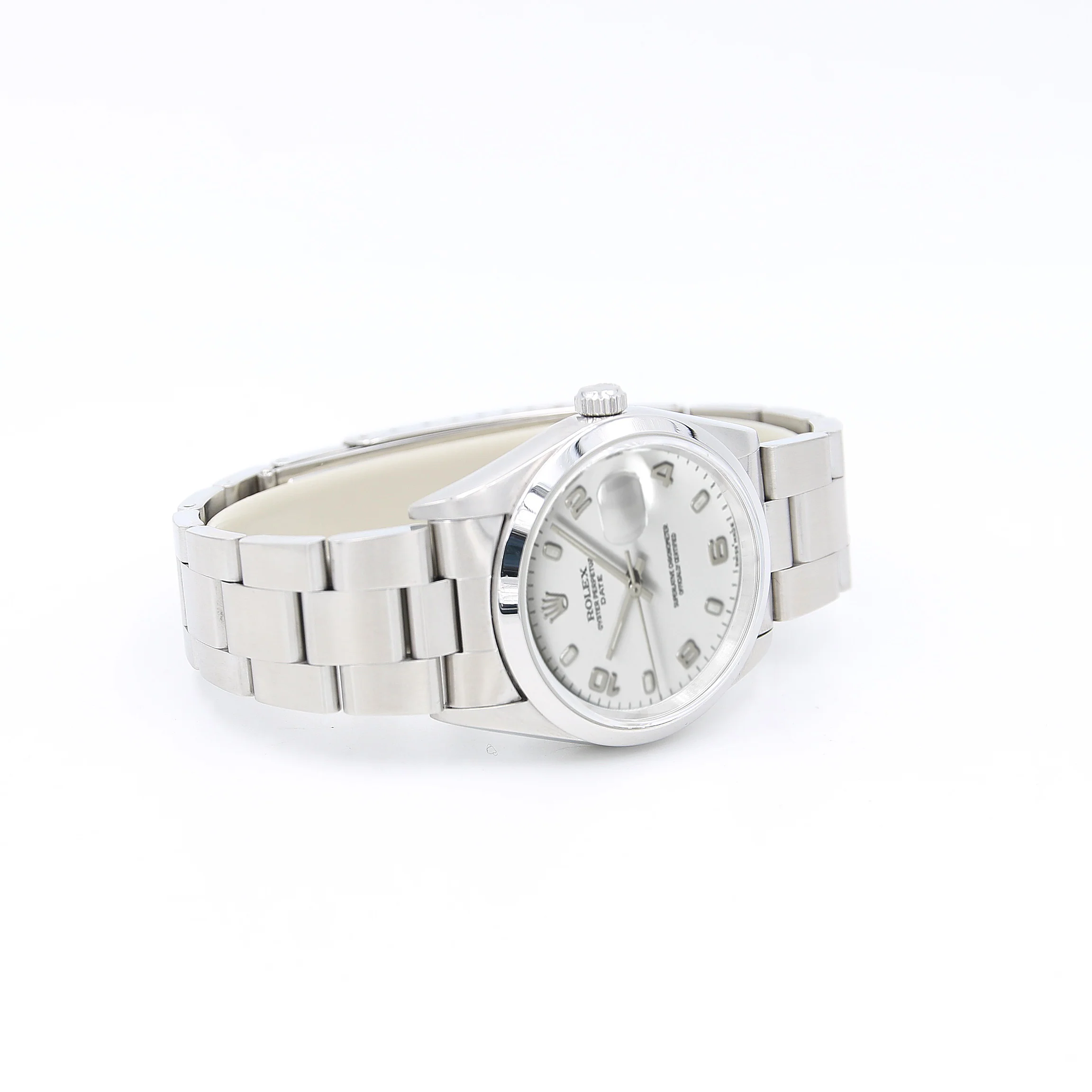 Rolex Date ref. 15200 White Arabic Dial Oyster Bracelet - Image 3