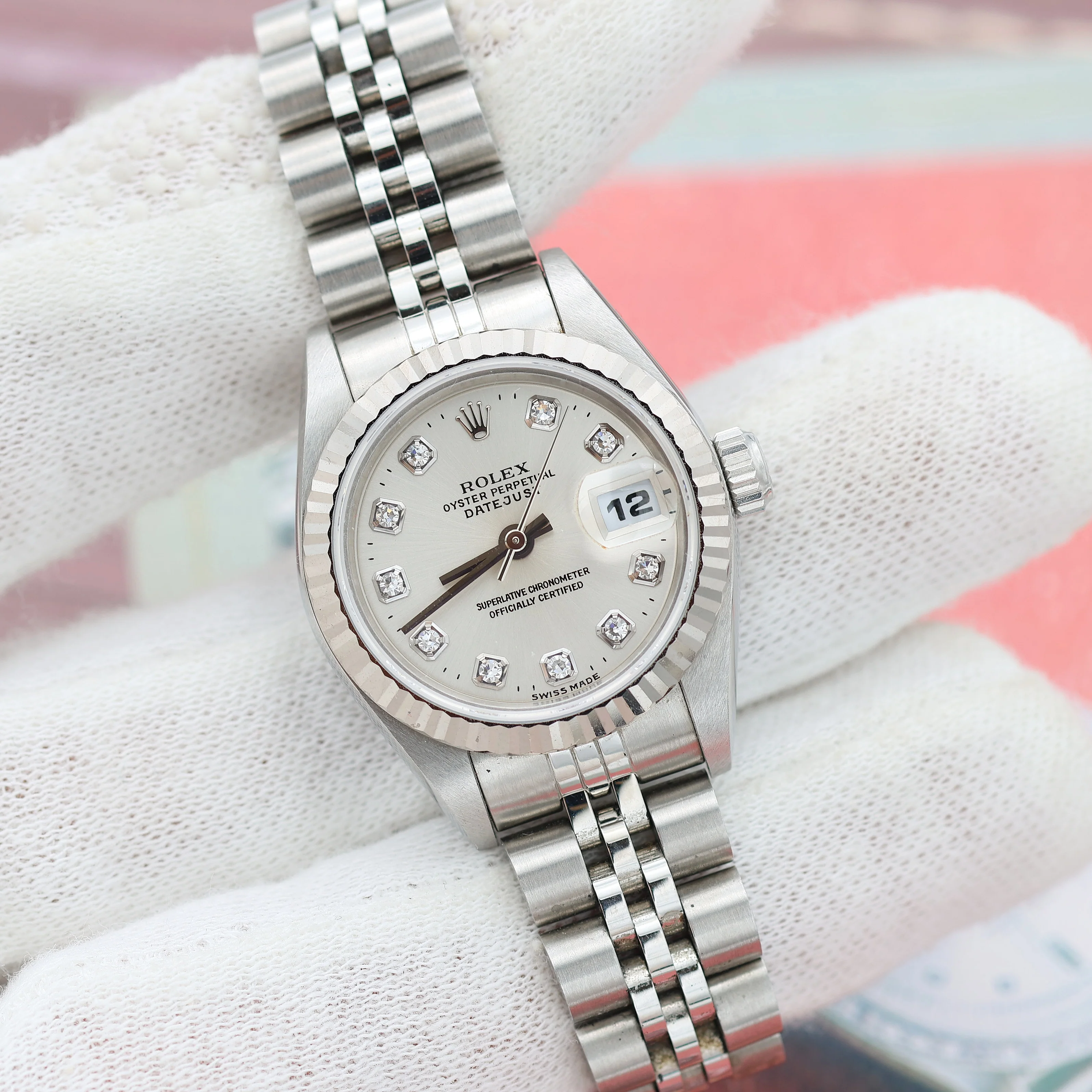 Rolex Lady-Datejust ref. 69174G - Diamonds Dial Jubilee bracelet - Full Set - Image 3