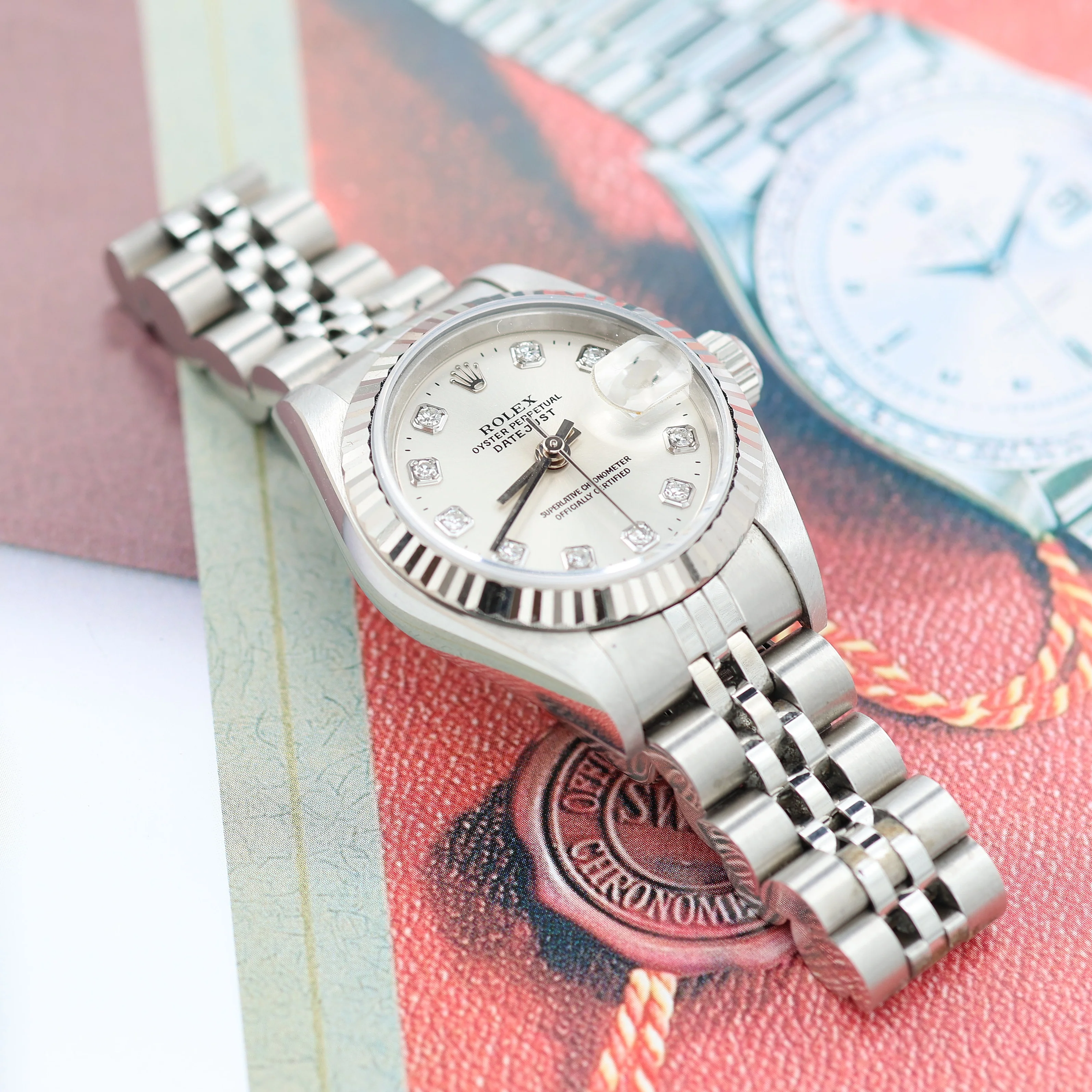 Rolex Lady-Datejust ref. 69174G - Diamonds Dial Jubilee bracelet - Full Set - Image 4