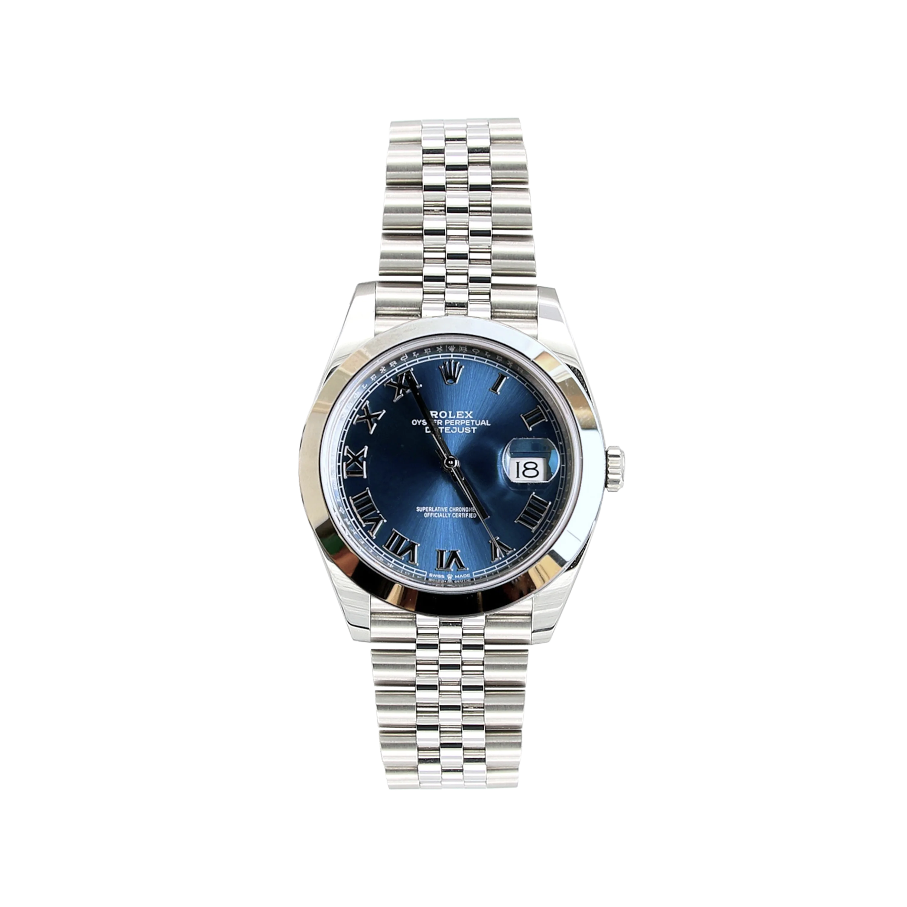 Rolex Datejust ref. 126300 Blue Roman Dial Jubilee bracelet - Full Set - Image 3