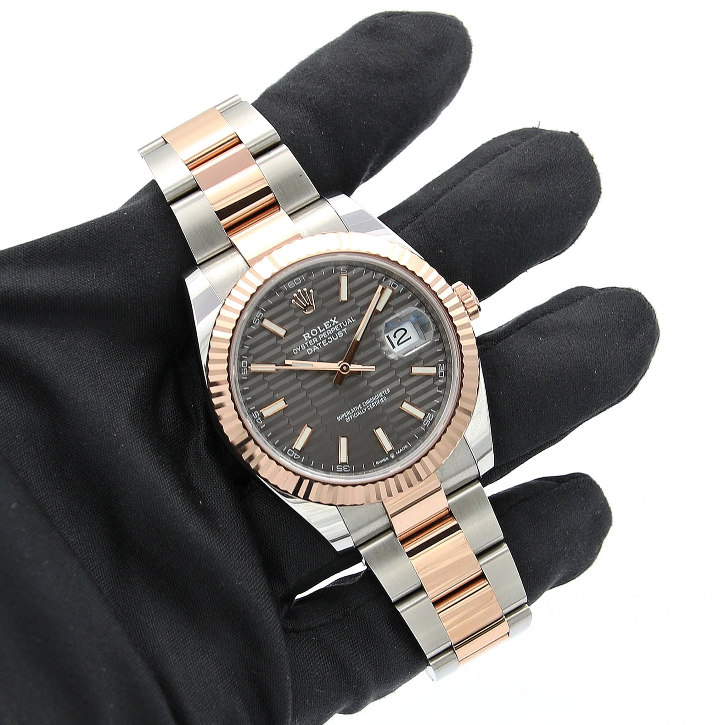 Rolex Datejust ref. 126331 Grey Motif dial Rose Gold / Steel - Oyster bracelet - Image 4