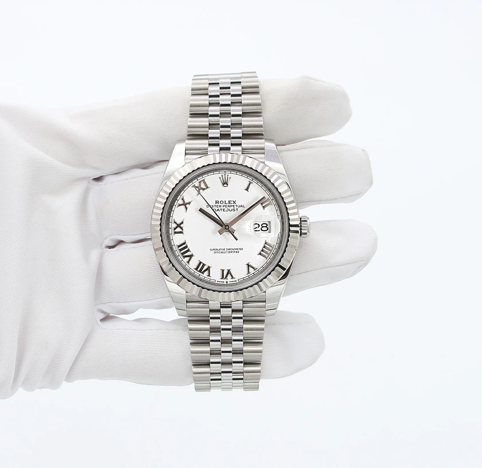 Rolex Datejust ref. 126334 White Roman Dial Jubilee bracelet - Full Set - Image 3