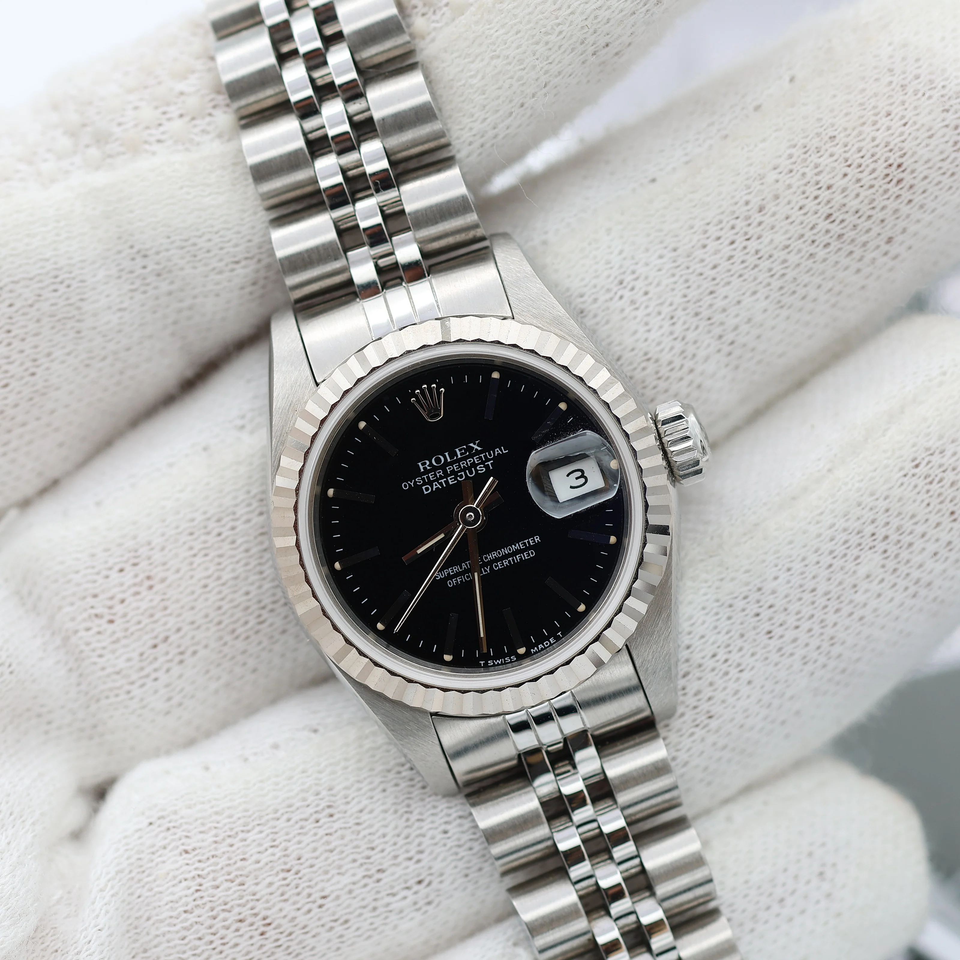 Rolex Lady-Datejust ref. 69174 - Black Dial Jubilee bracelet - Image 3