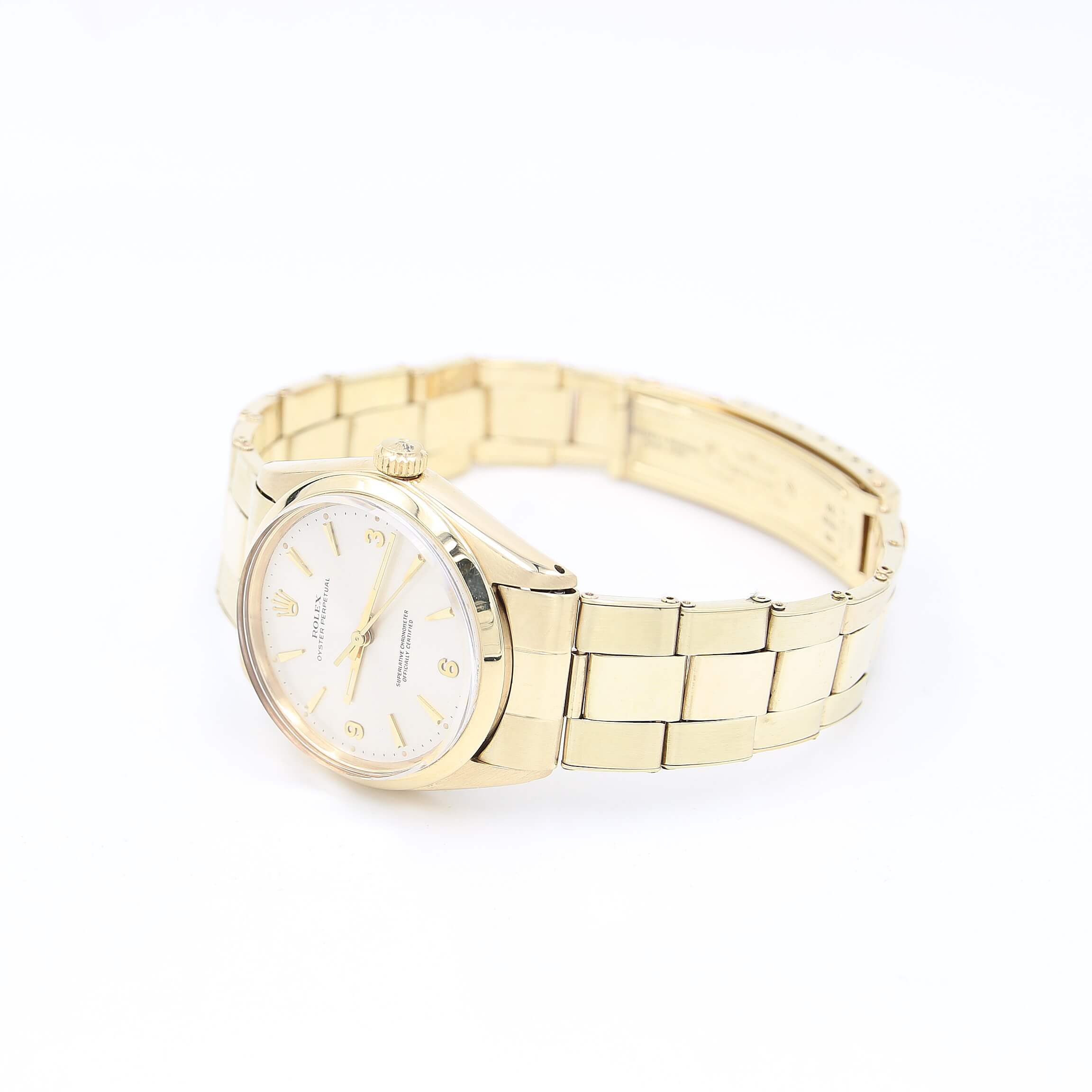 Rolex Oyster Perpetual ref. 1002 34mm 9K Gold Riveted Bracelet - Image 3