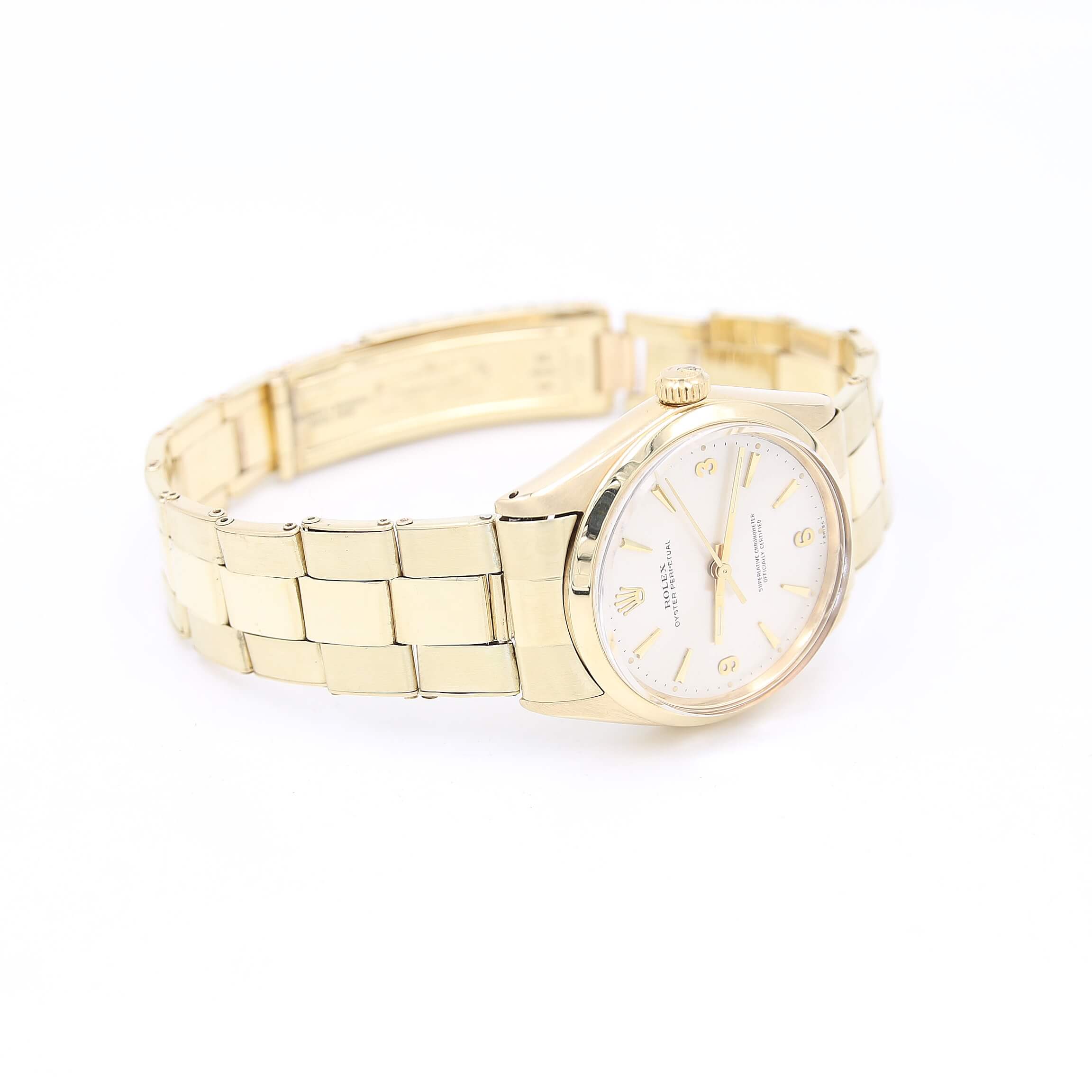 Rolex Oyster Perpetual ref. 1002 34mm 9K Gold Riveted Bracelet - Image 4