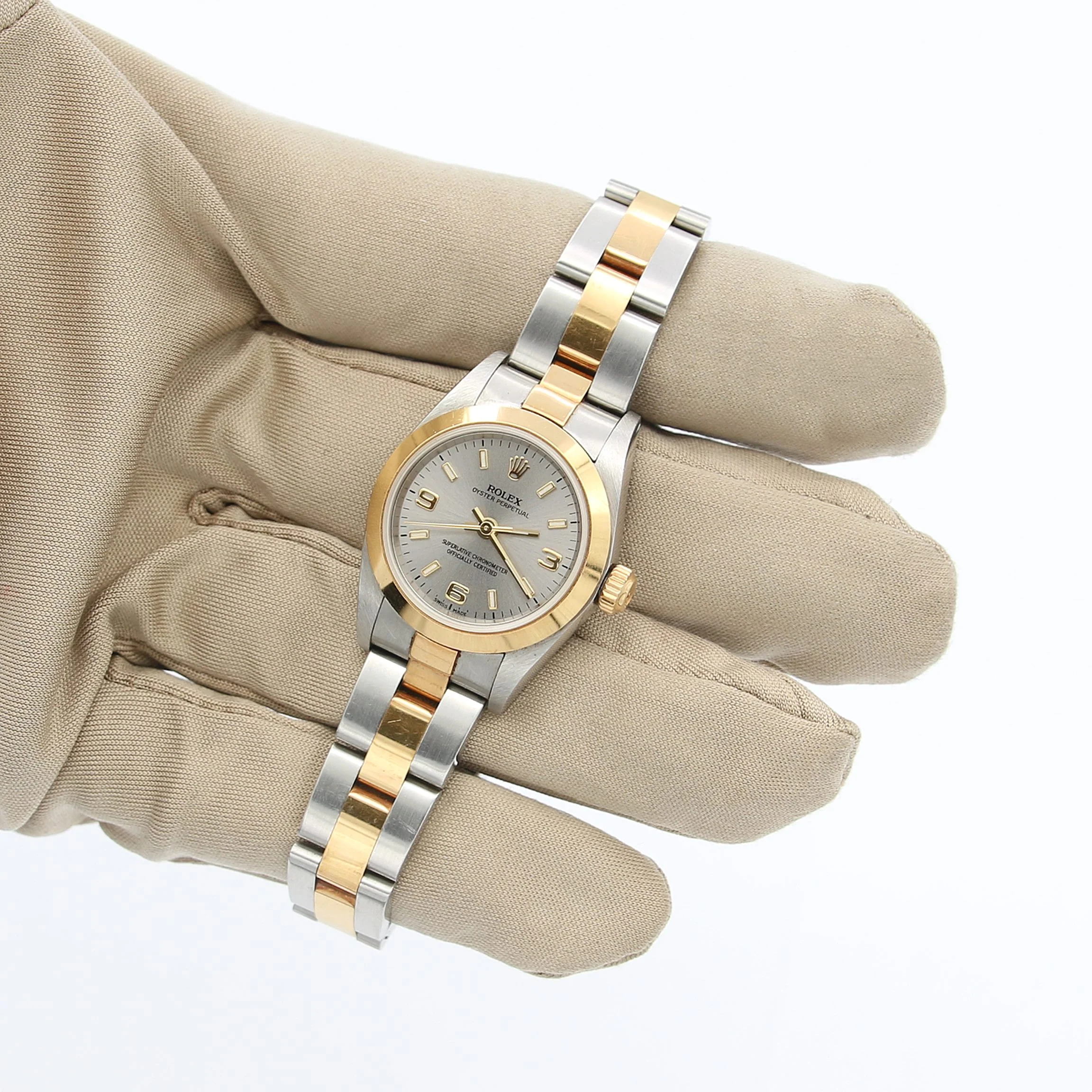 Rolex Oyster Perpetual ref. 67183 Steel/Gold - Grey Dial - Full Set - Image 3