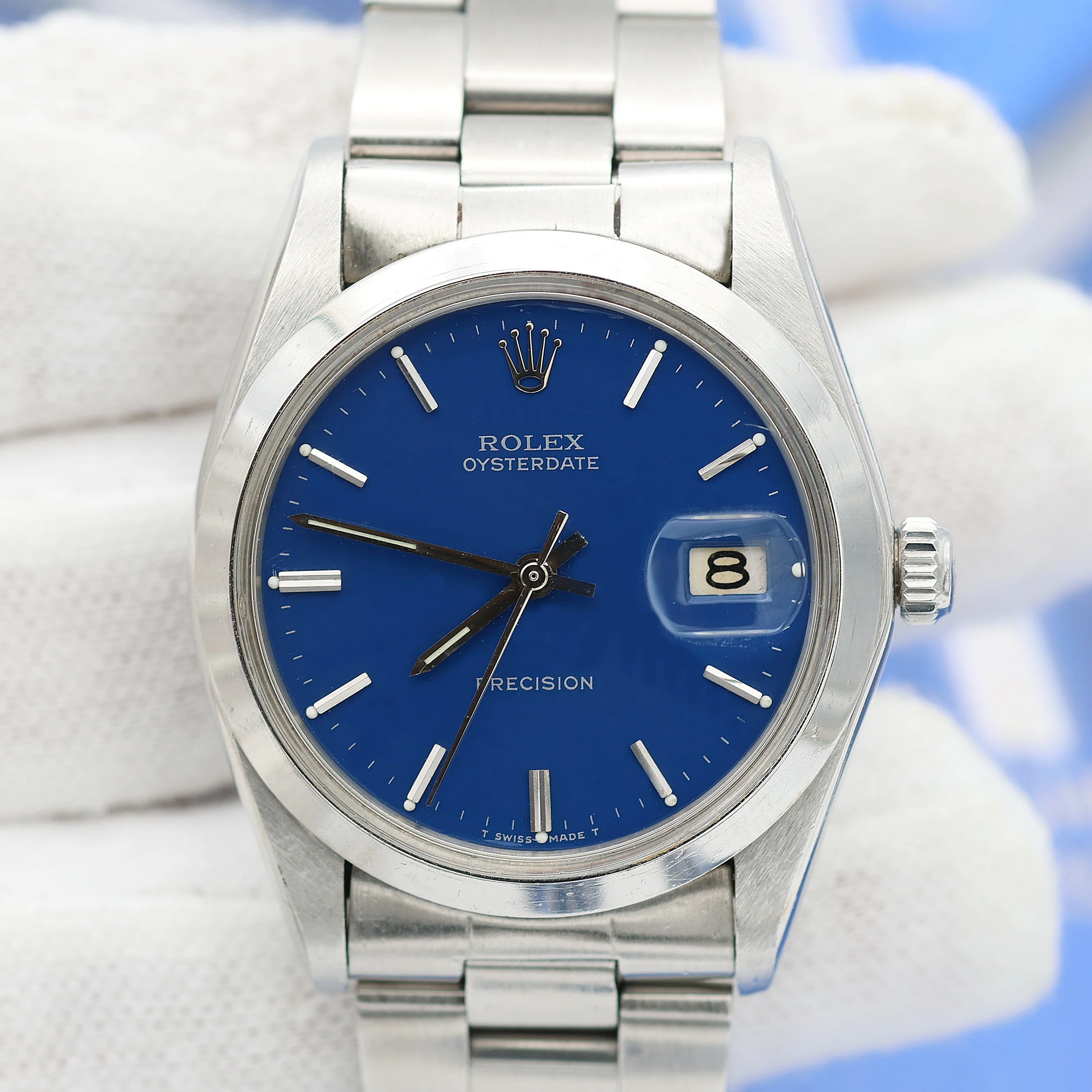 Rolex Oyster Precision Date ref 6694 Blue Dial (II)- Oyster Bracelet - Image 3