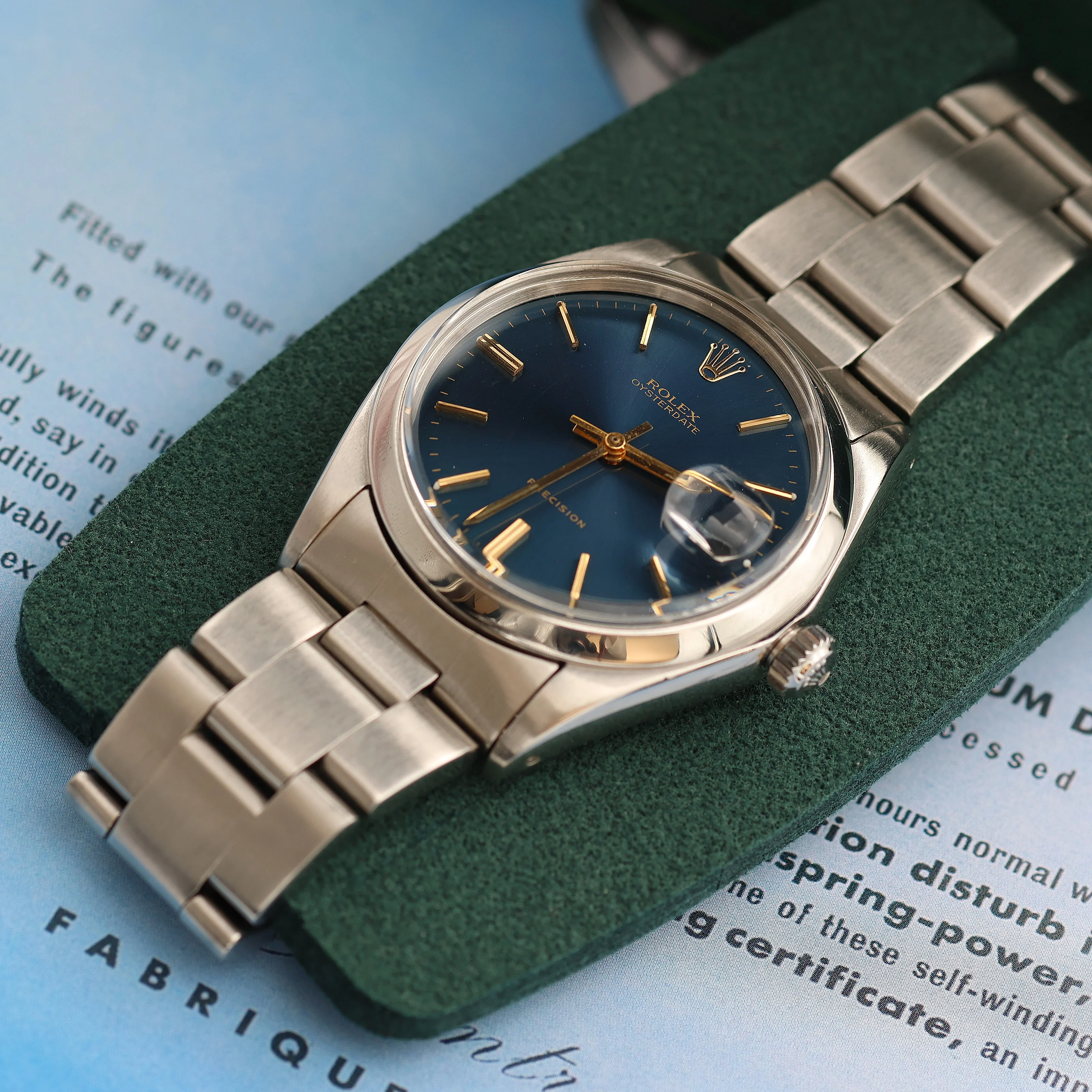 Rolex Precision Date ref. 6694 Blue Dial (Golden Indexes) Oyster bracelet - Image 3
