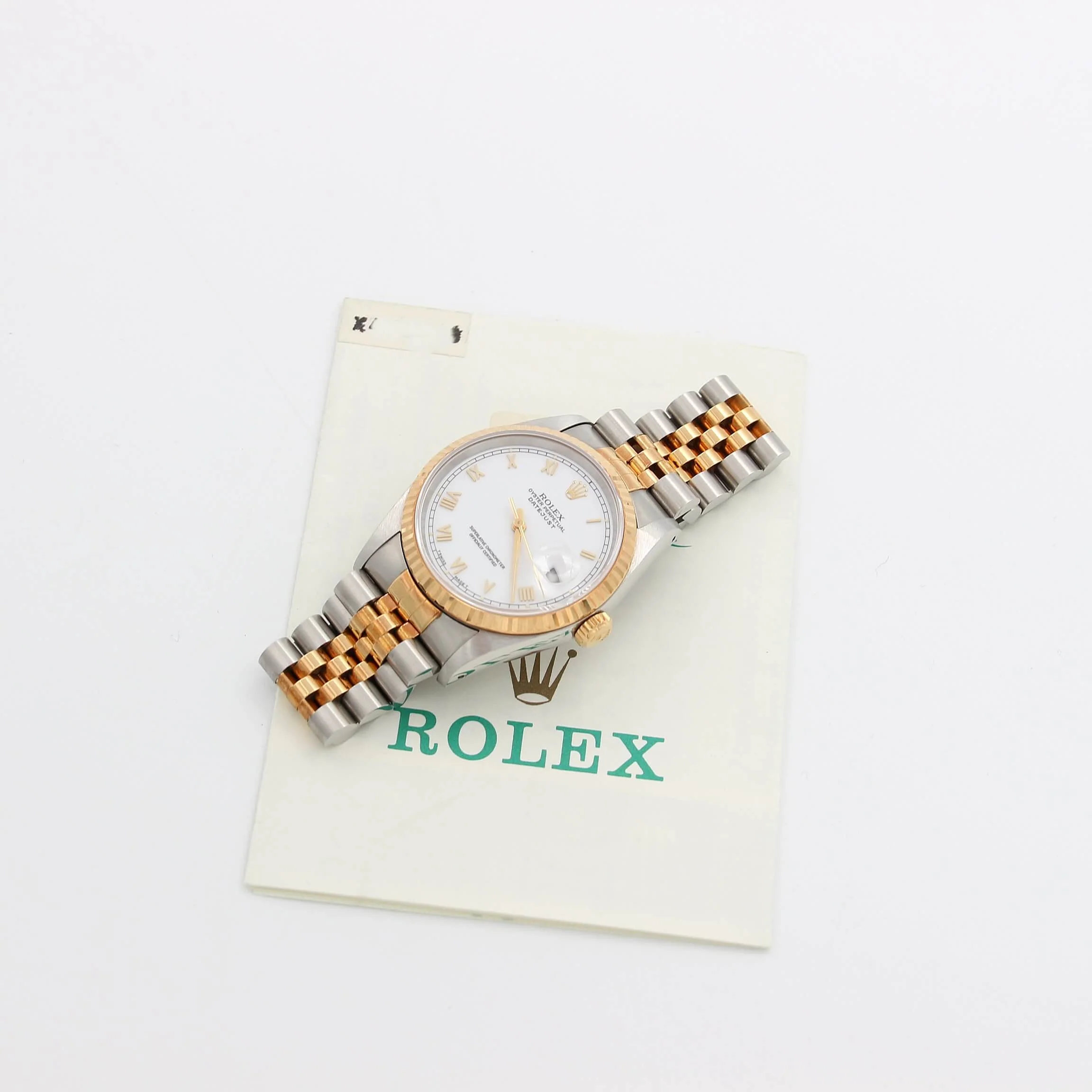 Rolex Datejust ref. 16233 Steel/Gold - White Roman dial Jubilee - Full Set - Image 3